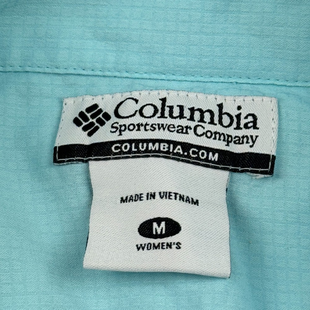 Columbia Shirt Womens Medium Blue Long Sleeves Fishing Sun Protection Button Up - Picture 5 of 12